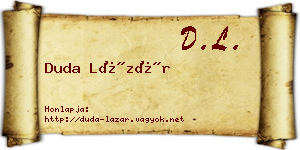 Duda Lázár névjegykártya